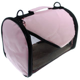 S4O Soft Sided Pet Kennel Cab Travel Dog Tote Carrier -16.5L x 10W x 10.5H Pink