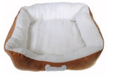 Rich Brown - Small Luxury Puppy Cuddle Dog Pet Bed - Rectangle - 10lb and Under