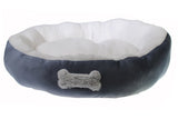 Slate Grey - Small -  Luxury Cuddle Dog Pet Bed - Round Style - 10lb and Under