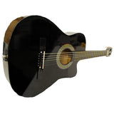 Shop4Omni Full Size Acoustic Country/Bluegrass Cutaway Guitar with Gig Bag (Natural)