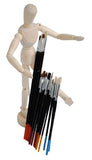 Shop4Omni 12 In Articulated Artist Model Drawing Mannequin w 15pc Paintbrush Set