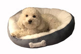 Slate Grey - Small -  Luxury Cuddle Dog Pet Bed - Round Style - 10lb and Under