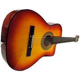 Shop4Omni Full Size Acoustic Country/Bluegrass Cutaway Guitar with Gig Bag (Natural)
