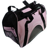 S4O 17" L x 8" W x 11" H Soft Sided Travel Pet Carrier Dog Tote Cage - Pink