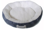 Slate Grey - Small -  Luxury Cuddle Dog Pet Bed - Round Style - 10lb and Under