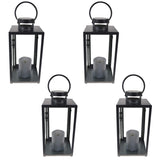 S4O 13" Metal and Glass Tabletop Centerpiece Lantern with Flame-Less Candle