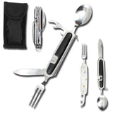 RTEK Multi Purpose Camping Knife 8" Overall Camping Utensils Detachable Fork