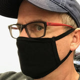3 Pack Washable Cloth Face Dust Mouth Cover - Made in USA - Black