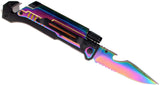 Rtek 8-1/2" Tactical Spring Assisted Titanium Survival 7 in 1 Pocket Knife w LED
