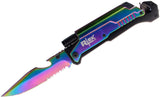Rtek 8-1/2" Tactical Spring Assisted Titanium Survival 7 in 1 Pocket Knife w LED