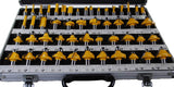 S4O 50 Piece Carbide Router Bit Tools Set 1/2 1/4 Inch + Case Wood Door Trim Cut