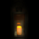 Shop4Omni 16.5 Inch Metal and Glass Tabletop Centerpiece Lantern with Flame-Less Candle