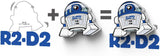 3D Light FX Star Wars R2-D2 3D Deco Mini-Sized LED Wall Light