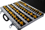 S4O 50 Piece Carbide Router Bit Tools Set 1/2 1/4 Inch + Case Wood Door Trim Cut