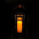 Shop4Omni 20 Inch Metal and Glass Tabletop Centerpiece Lantern with Flame-Less Candle