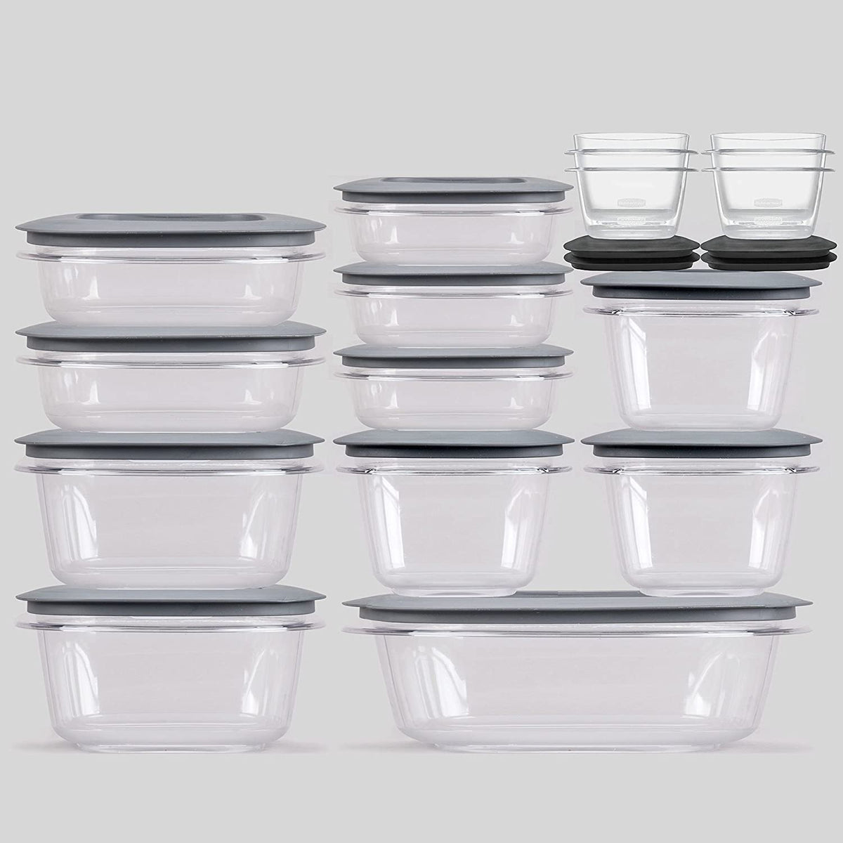 Rubbermaid Meal Prep Premier Food Storage Container, Grey, 10 Piece Set