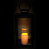 Shop4Omni 16.5 Inch Metal and Glass Tabletop Centerpiece Lantern with Flame-Less Candle