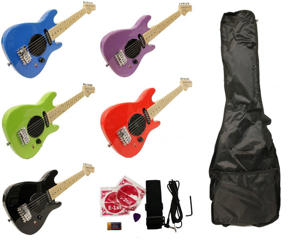 Child's Toy 30" Electric Guitar w/ Built-in Amp - Includes Case & Acc. Kit (Purple)