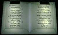Inspirational 23rd Psalm Solar Headstone Memorial Bible Light