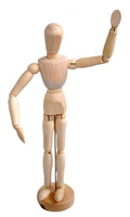 Shop4Omni 12 In Articulated Artist Model Drawing Mannequin w 15pc Paintbrush Set