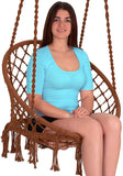 EBUNG Macramé Hammock Chair Hanging Swing Seat – Elegant and Classy Knotted Design – 100% Cotton – Durable and Strong – Ideal for Both Indoors and Outdoors – Be it Living Room, Study, Patio or Garden