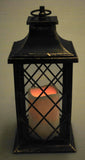 Celebrate the season 12 Inch Decorative LED Lantern w Flickering Candle (Black)