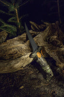 Bubba 6 Inch Turkinator Hunting Knife with Mossy Oak Obsession Pattern, Non-Slip Grip Handle, Full Tang High-Carbon Non-Stick Stainless Steel Serrated Blade, Lanyard Hole and Sheath for Outdoors