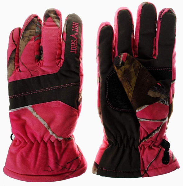 Realtree APC HOT SHOT Womenâ€™s Camo Outdooor Hunting Defender Glove - Pink