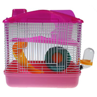 Shop4Omni 2-Tier Hamster Cage Gerbil Habitats with Wheel - Pink