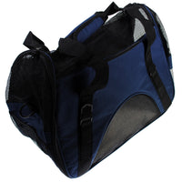 S4O 17" x 8" x 11"  Soft Sided Travel Pet Carrier Dog Tote Cage - Blue
