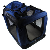 Shop4Omni 24X16X16 Indoor / Outdoor Portable Dog Crate w Mat - Navy Blue