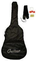 38" Starter Acoustic Guitar with Performer Package KIT Bag:Tuner:Pick - Black