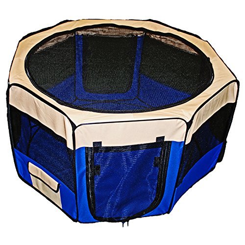 Shop4Omni Portable 45 Inch Puppy Playpen Dog Play Pet Kennel Cage Indoor Outdoor