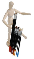 Shop4Omni 12 In Articulated Artist Model Drawing Mannequin w 15pc Paintbrush Set