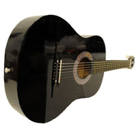 38" Starter Acoustic Guitar with Performer Package KIT Bag:Tuner:Pick - Black