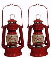 Shop4Omni Red Hurricane Kerosene Oil Lantern Emergency Hanging Light/Lamp - 8 Inches