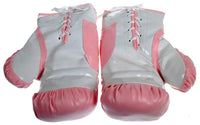 1 Pair of Triple Threat Lace-Up Style Kids Boxing Gloves - Pink