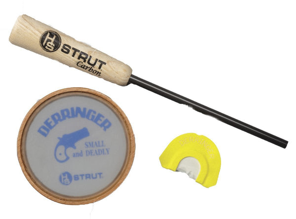Hunters Specialties Inc. Strut Derringer Glass Pan Call with Premium Flex Diaphragm Call Combo Pack