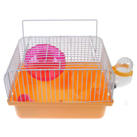 Shop4Omni Portable Traveler Hamster Cage Gerbil Habitats with Wheel - Orange