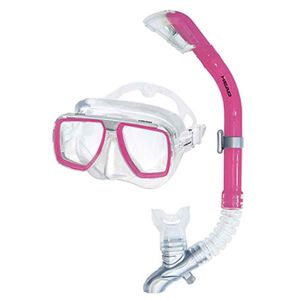 Head Tarpon 2/Barracuda Dry Mask Snorkel Combo (Pink/Clear)