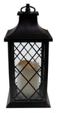 Celebrate the season 12 Inch Decorative LED Lantern w Flickering Candle (Black)