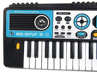 MQ 49 Key Blue and Black Childs Toy Electronic Keyboard - Plays Radio and MP3s