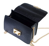 The Kyra Collection Mini Satchel Bag with Chain Strap - Black