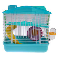 Shop4Omni 2-Tier Hamster Cage Gerbil Habitats with Wheel - Blue
