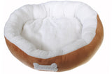 Rich Brown - Small Luxury Puppy Cuddle Dog Pet Bed - Round Style 10lb and Under