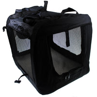 Shop4Omni 24X16X16 Indoor/Outdoor Portable Dog Crate w Mat - Black