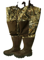 DUCK COMMANDER Fly Zone Waterproof Insulated Hip Waders for Men Realtree Max-5