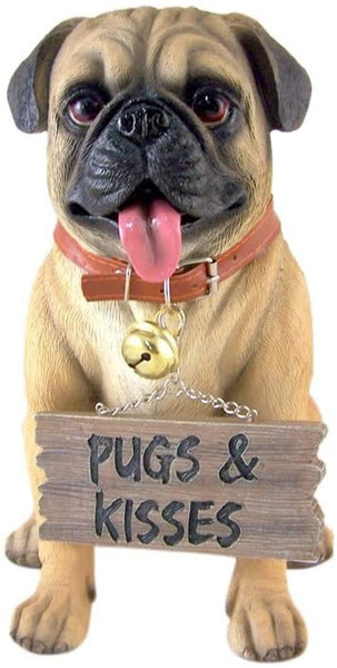 DWK "Pug Love" Dog Outdoor Sign | Home Decor | Outdoor Sign | Yard Art | Husky Lovers Decor | Rustic Home Decor | Outdoor Decor | Porch Decor and Signs - 12"