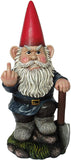 DWK - You Dig? - Grumpy Garden Gnome Digging with Shovel Flipping The Bird Middle Finger Collectible Statue for Indoor Outdoor Summer Home and Garden Décor, 8.75-inch