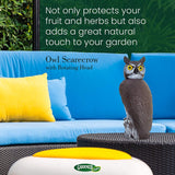 Gardeneer By Dalen RHO4 Natural Enemy Scarecrow Rotating Head Owl, Brown, 17.75-inches tall, Multi